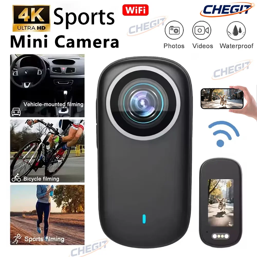 

WiFi 4K Mini Thumb Camera Bodycam Action Bike Cam Motorcycle Sport Cam Body Action Sports DV Camcorder Waterproof And Dustproof