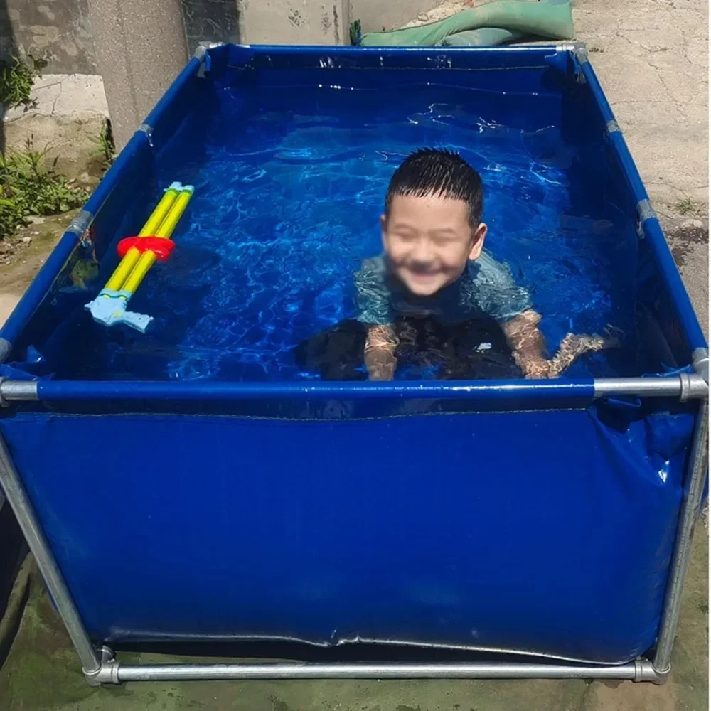 

Portable Swimming Pool for Kids & Adults, Non-Inflatable Wading Pool - Deep, Above Ground Pool with Bracket for Camping,