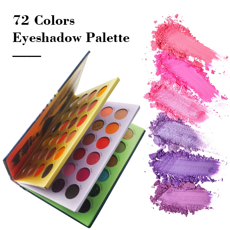 72 Colors Gliltter Eyeshadow Palette Matte Eye Shadow Pallete Shimmer Shine Nude Make Up Palette Set Kit Cosmetic Women Beauty