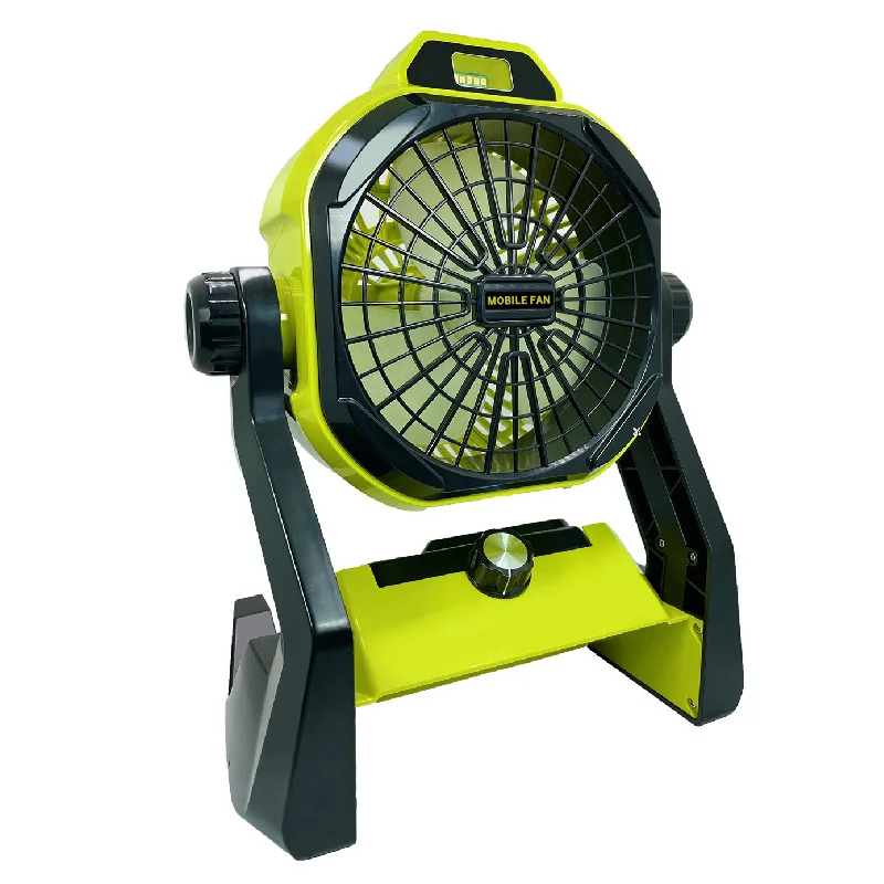 Outdoor Camping Fan with LED Work Light for Makita for Bosch for Dewalt for Milwaukee for Black Decker 18V 20V Li-ion Battery