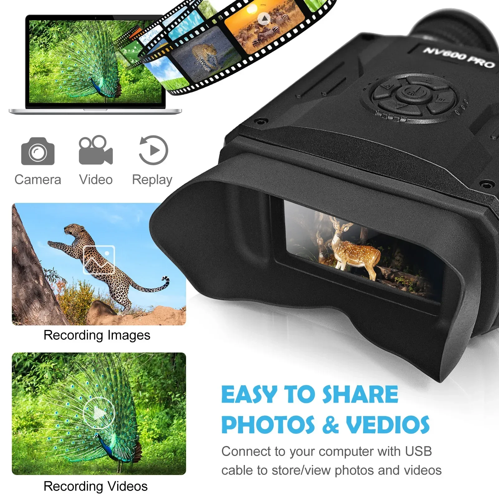 

Hot Sale Long Range NVG Infrared Thermal Optics Zoom Digital Imaging Scope Night Vision Goggles Binoculars Monocular DVR CMOS Do