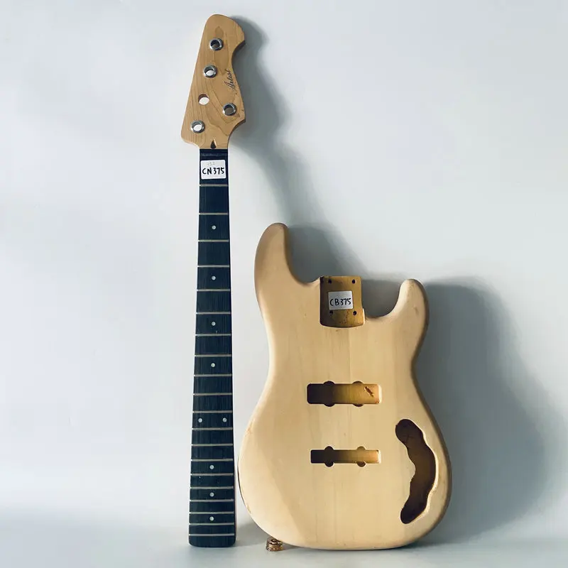 

CN375CB375 Jazz Bass 5 String Semi Finishing JB Bass Body in Solid Basswood with 20 Frets Neck One Set No Hardwares for DIY