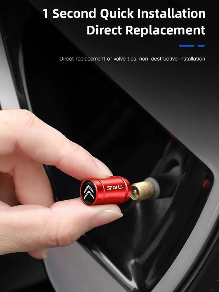 Bouchons anti-poussière de Valve d'air de pneu de roue de voiture en alliage d'aluminium 3D, 4 pièces, pour citroën C1 DS3 C2 C3 Vts C4 Saxo C4L C5 C6 C8 Xsara C3-XR Picasso