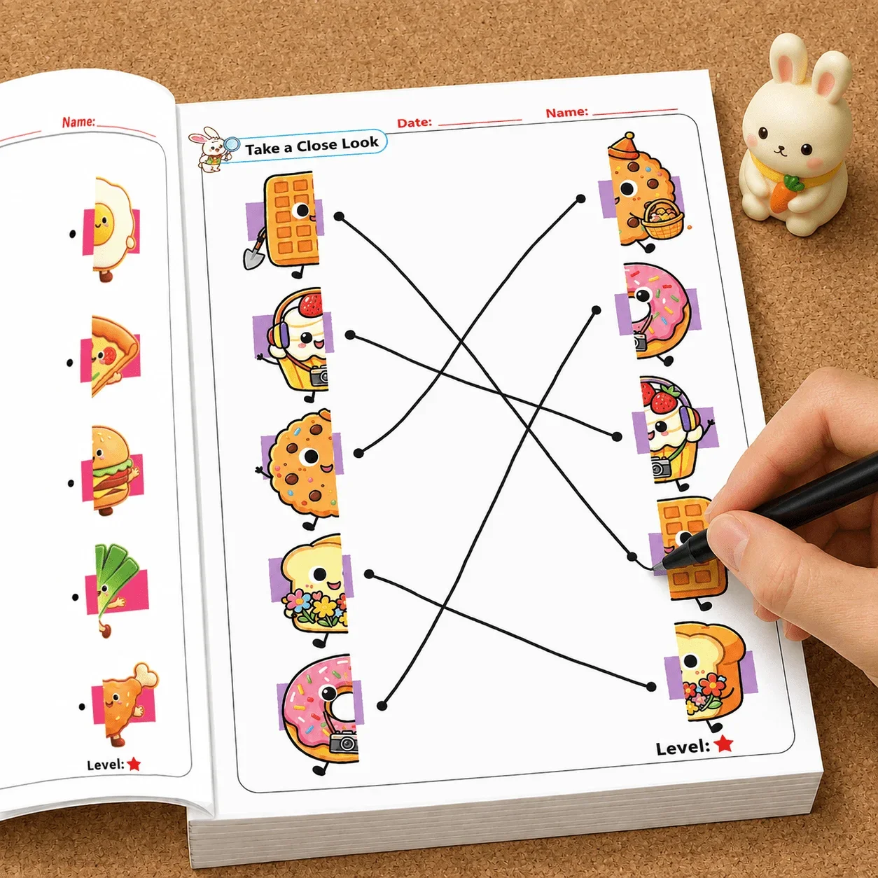 Kids Spot Missing‑Parts Matching Puzzle Workbook 32 Pages Find Hidden Details Activity Book Preschool Observation Skill Training