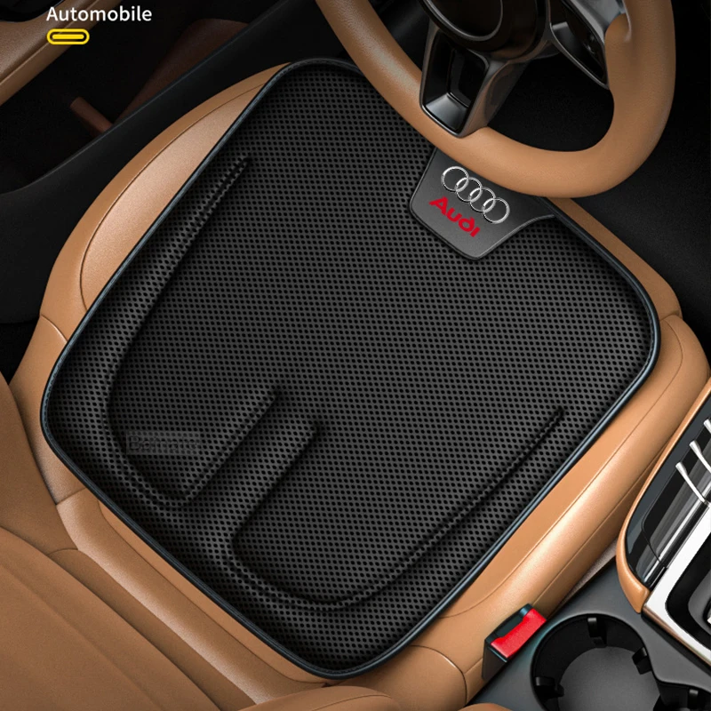 For Audi Sline Q5 Q7 Q3 A3 A4 A6 A5 A1 S1 S3 S4 A7 TT Car Rear Front Seat Cover Anti-slip Pad Protect Seat Mat Ice Silk Cushion