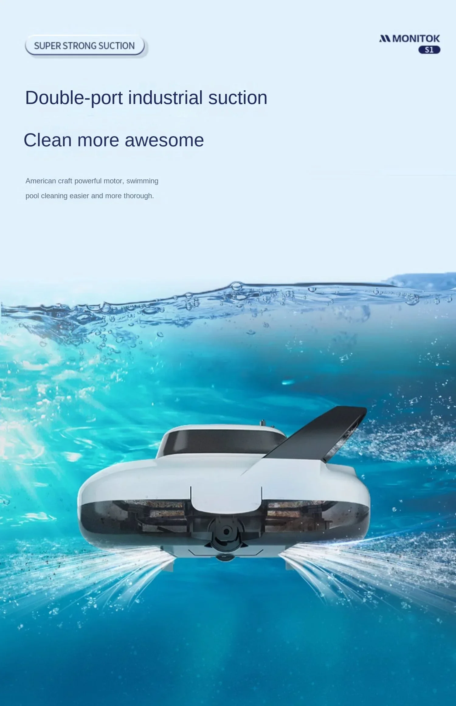 Pembersih kolam Robot yang efisien dan kuat untuk pembersihan mendalam kolam renang, area bawah air, dan kolam ikan