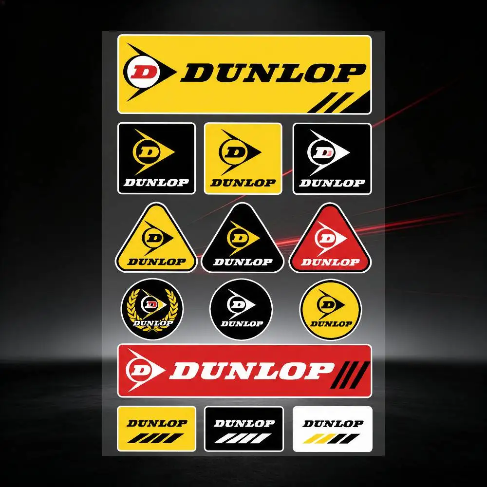 Dunlop Long Lasting Waterproof Reflective Sticker Scratch Conceal Fit Motorcycle Car Helmet Fridge Decals