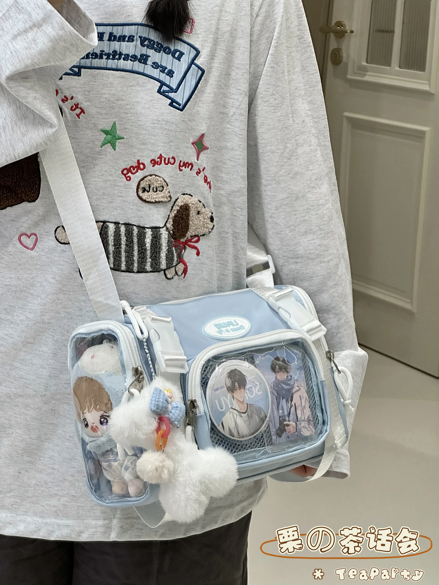 

Cute Girl Student Crossbody Bag Japanese Sle Ins Small 0cm Phone Case Sna Bag Soft Polyester Casual Leisure Zipper Closure