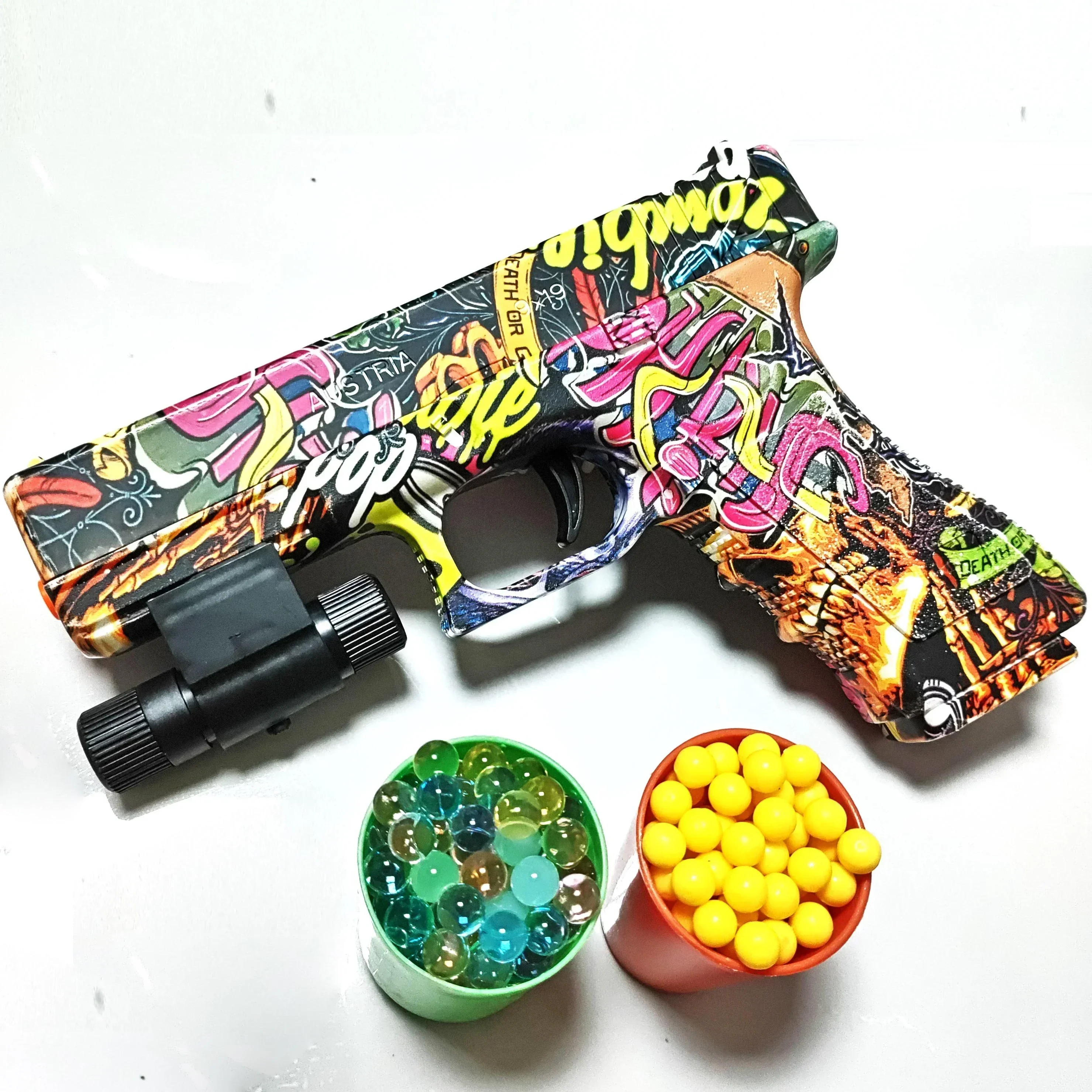 레이저 소프트 폼 총알 물 공 Airsoft 권총 야외 스포츠 CS 게임 무기 어린이 선물과 수동 G17 장난감 총