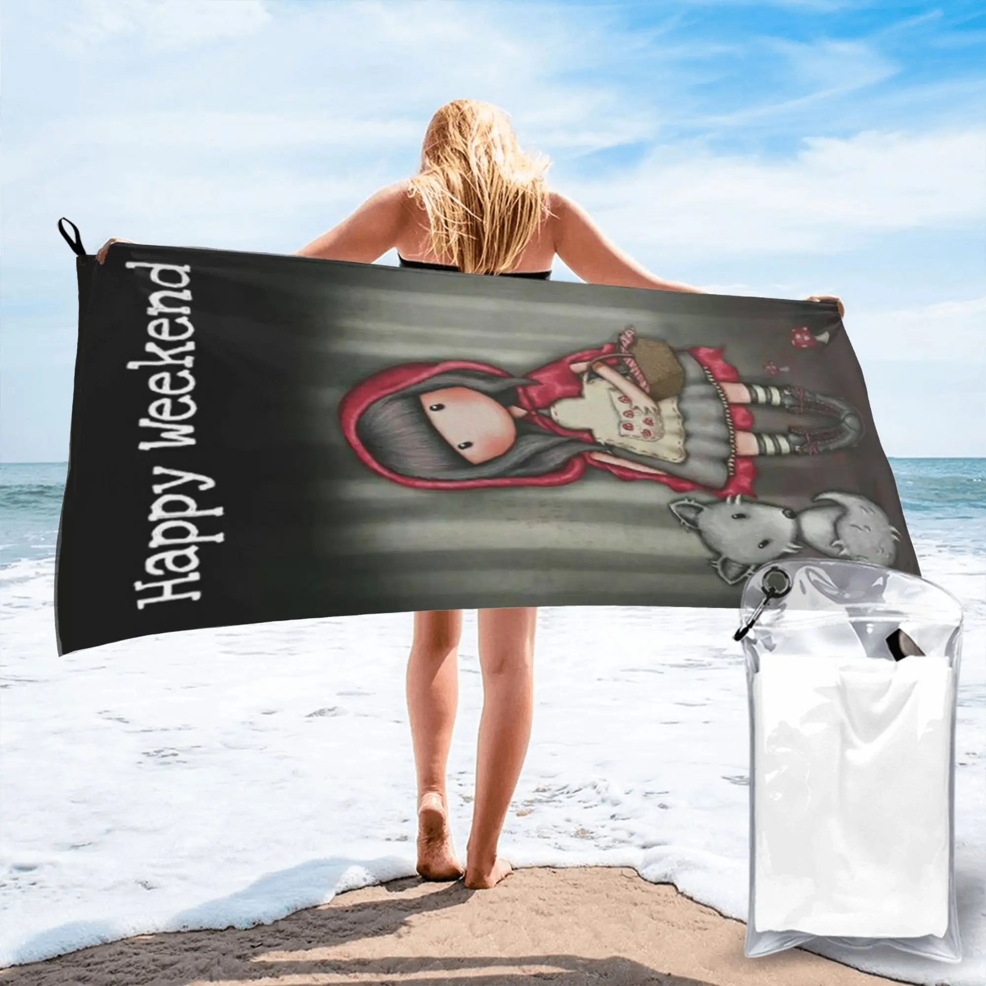 Santoro Gorjuss  Beach Towel Soft Microfiber Quick Dry Absorbent Quick Towels For Swimming