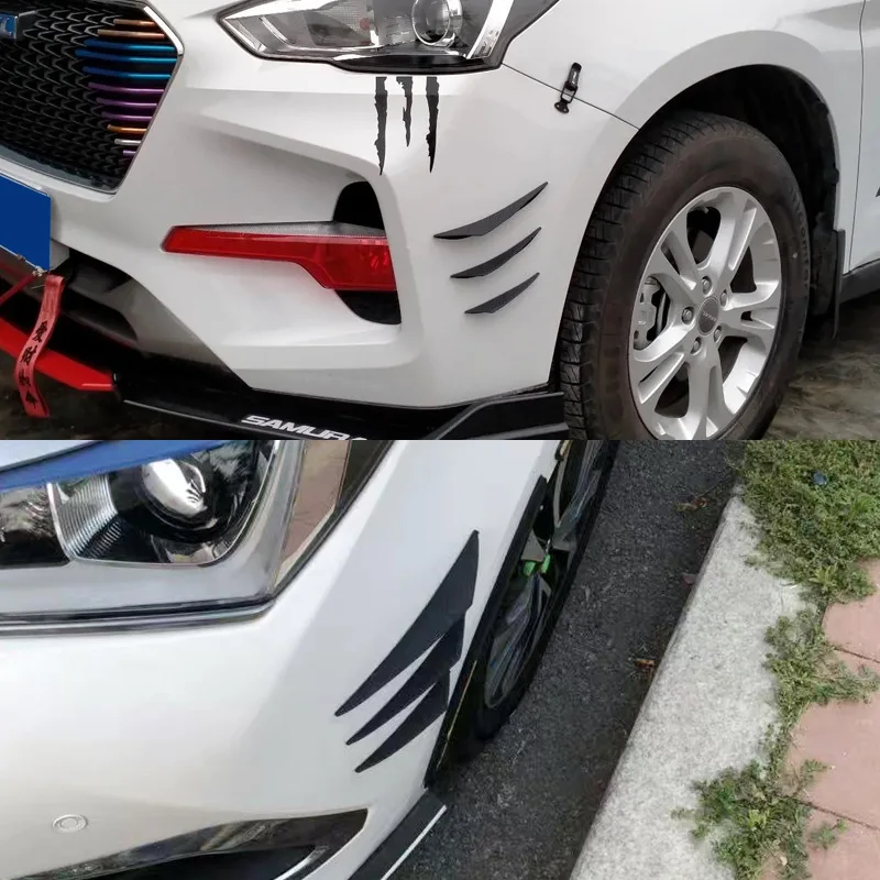 Hot Sale 6pcs/set Decoration Diffuser Splitter Fin Body Spoiler Canard Valence Chin Car Tuning Canard Universal Front Bumper Lip