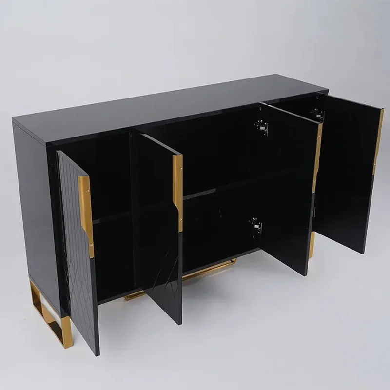 

Light luxury entrance cabinet, modern simple decorative cabinet, black, dining room storage
