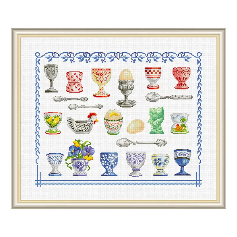 Precision Printing Kit Fishxx Cross Stitch Kit S319 Tea Set Restaurant Hanging Painting Hand Embroidery