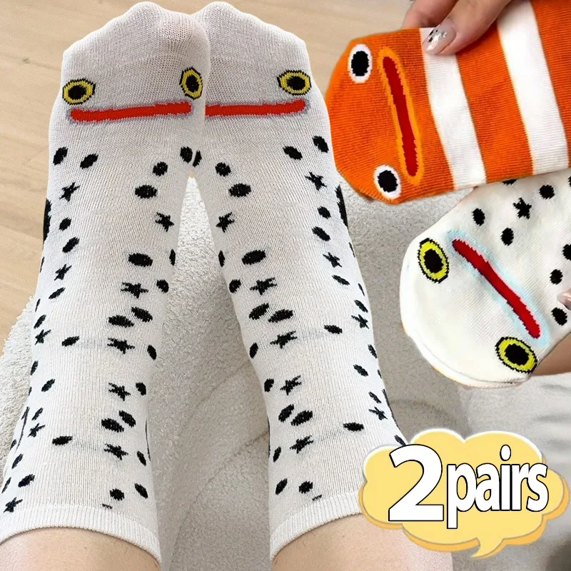 

1-2Pairs 2025 New Anime Socks Thin Crew Socks for Unisex Street Fashion Vibe Stretch Comfort Daily Wear Casual Breathable Sock