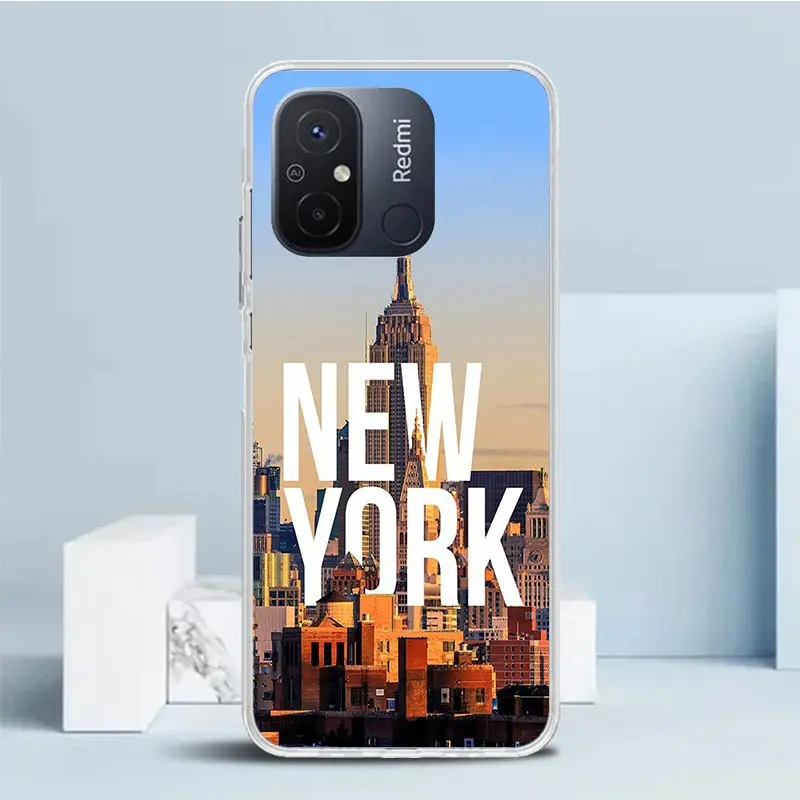 NYC New York City Phone Case For Xiaomi Redmi 12C 12 10C 10 10A 9C 9A 9T 9 8 8A 7 7A 6 Pro 6A K20 K30 K40 S2 Soft Back Cover