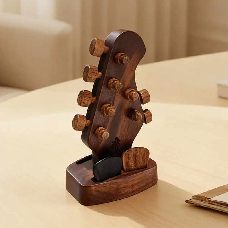 Walnut Wood Guitar Pick Holder Storage Box Case Organizer Display for Picks Accessories Gift