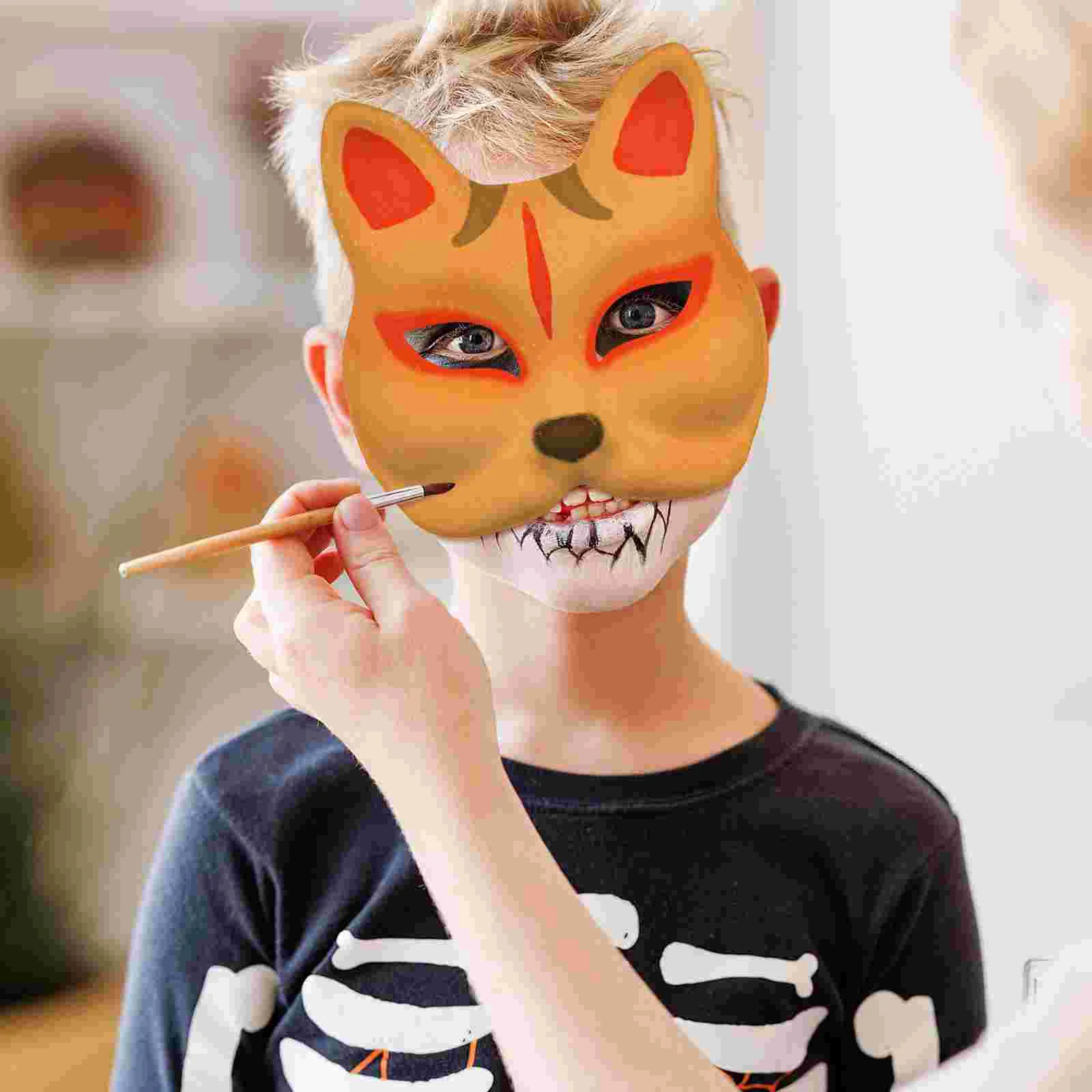 Masques en papier bricolage pour adultes et enfants, olympiques d'Halloween, mascarade Tim pour cosplay, vêtements de fête, chat vierge, 10 pièces