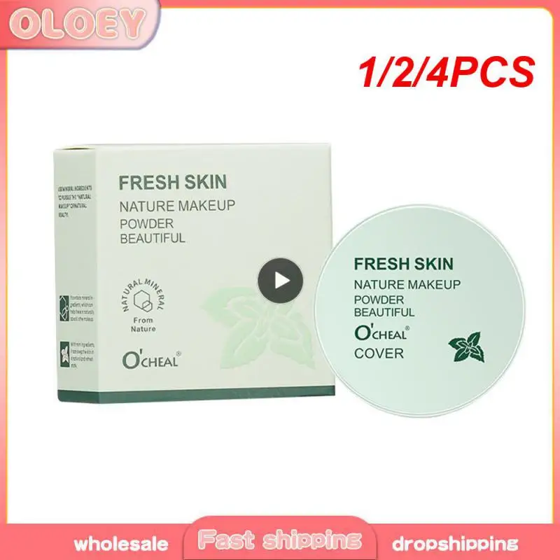 Polvo de ajuste de maquillaje de 1/2/4 piezas, Control de aceite, acabado facial de larga duración, polvo suelto mate, cosméticos, polvo de Maquillaje Mineral