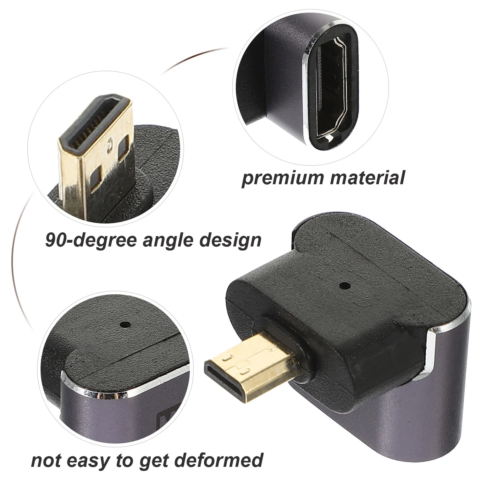 

Professional Grade Video Adapter Female to Male 90 Degree Bend Connector for Pc Monitor Projector Receiver Coupler