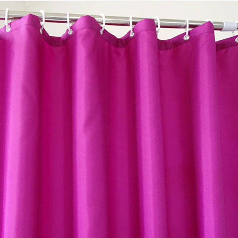 Modern Purple Red Shower Curtains Polyester Waterproof Fabric Bath Curtain with Hooks Bathroom Bathtub Large Wide Bathing Cover