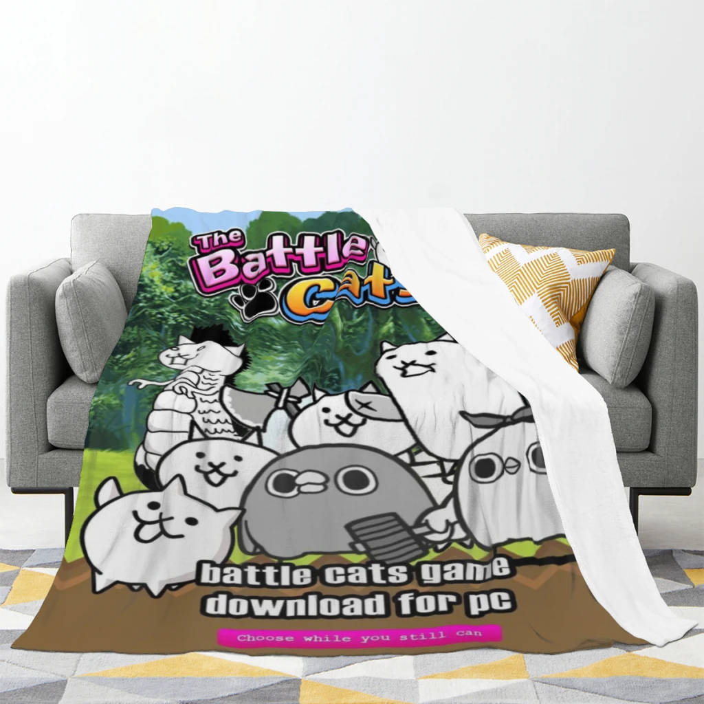 Hot Game Battle Cats Comfortable Flanne Blanket Fluffy Soft Bedroom Decor Sofa Blankets Comforter Home and Decoration