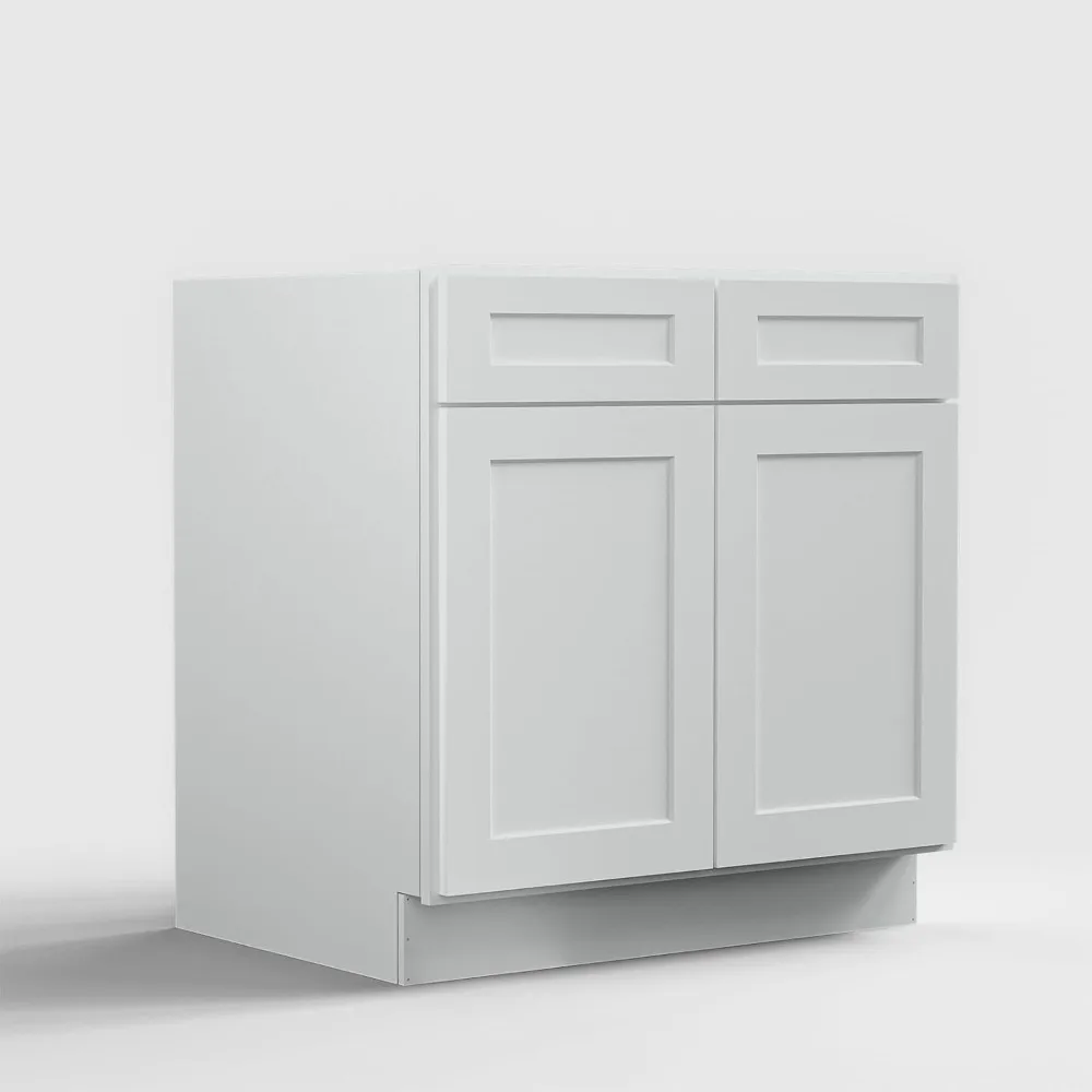 Gabinete base de cocina "33" gris claro: cajones de cierre suave y estante ajustable, almacenamiento aparador RTA"