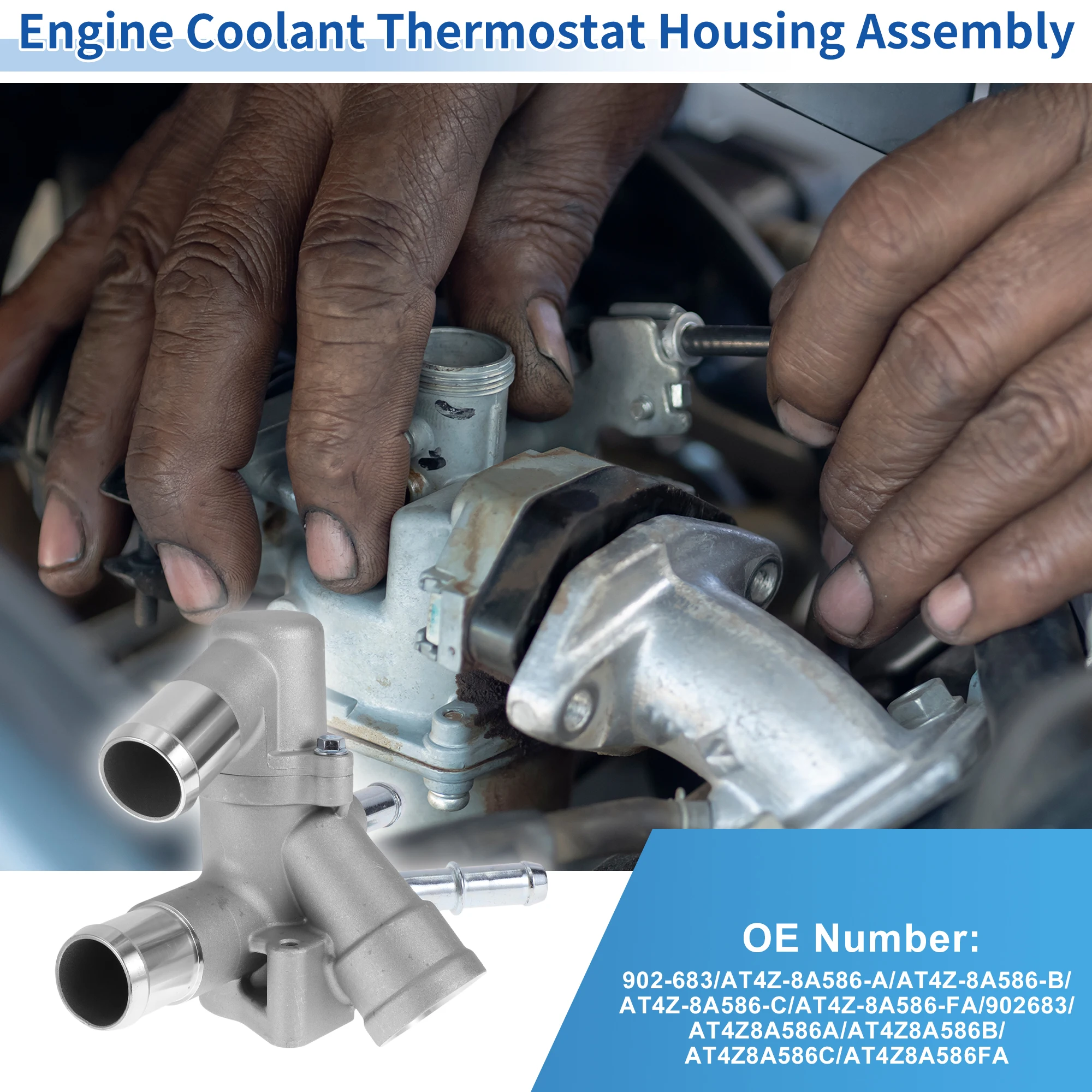 

Корпус термостата охлаждающей жидкости двигателя UXCELL в сборе для Ford Edge 3.5L 2015-2018 для Ford Edge 3.5L 3.7L 11-14 Замена No 902-683