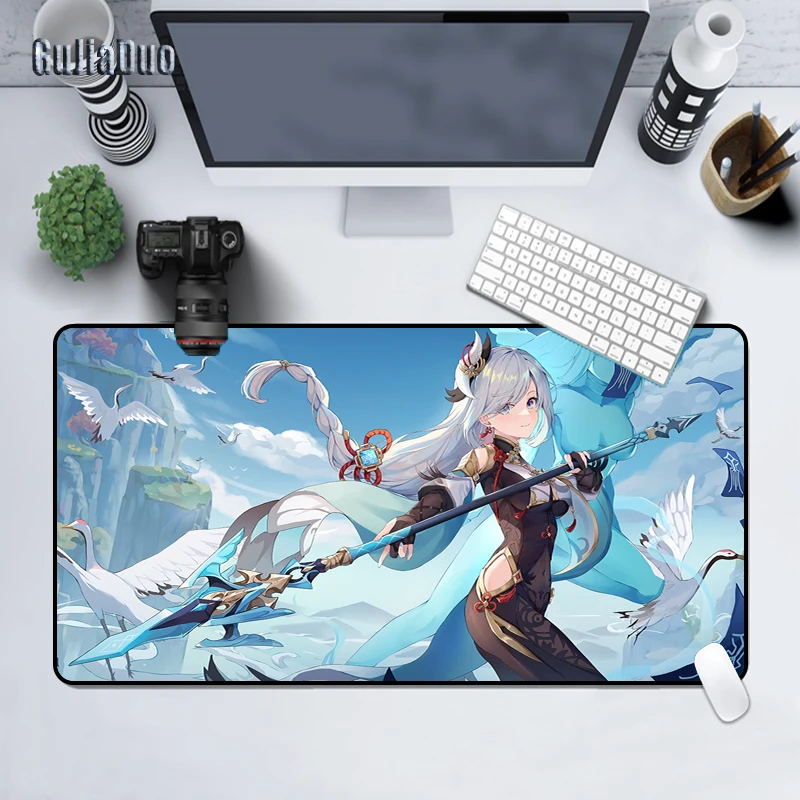 

Shenhe Genshin Impact Anime Gamer Mouse Pad 90x40 Large Size Computer Play Mat Gaming Accessories Kawaii Mouse Mats PC Cushion