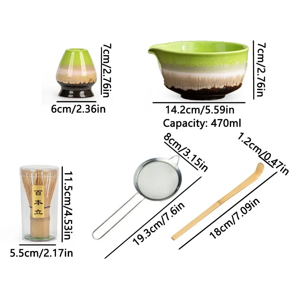 5Pcs/Set Pouring Spout Japanese Matcha Tea Set Reusable Chasen Tea Sticks Traditional Matcha Gift Matcha Scoop Easy To Clean