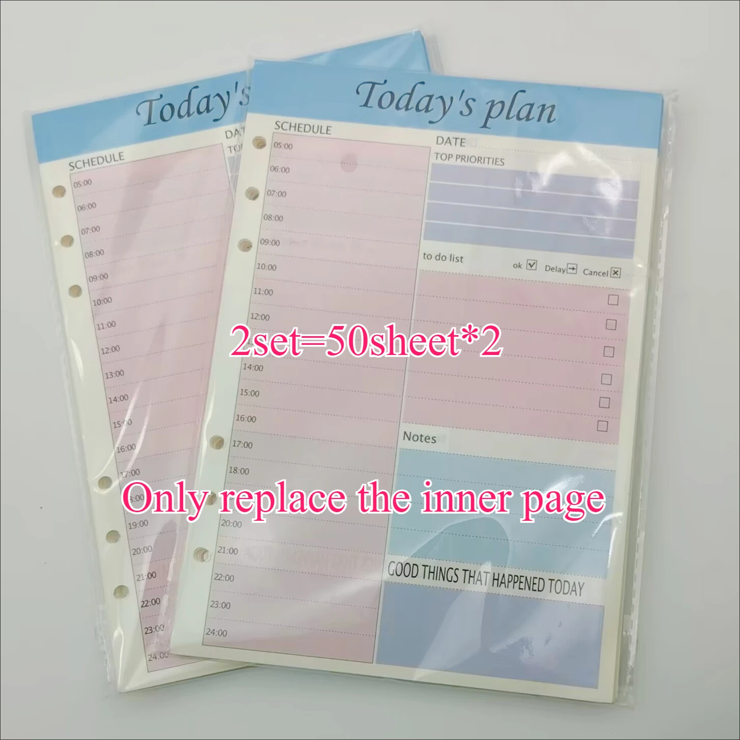 1 st Planner Agenda A5 losbladige Notebook Bindmiddel Schema's Dagelijks Plan Takenlijst Kladblok 100 Pagina's Kantoor Schoolbenodigdheden