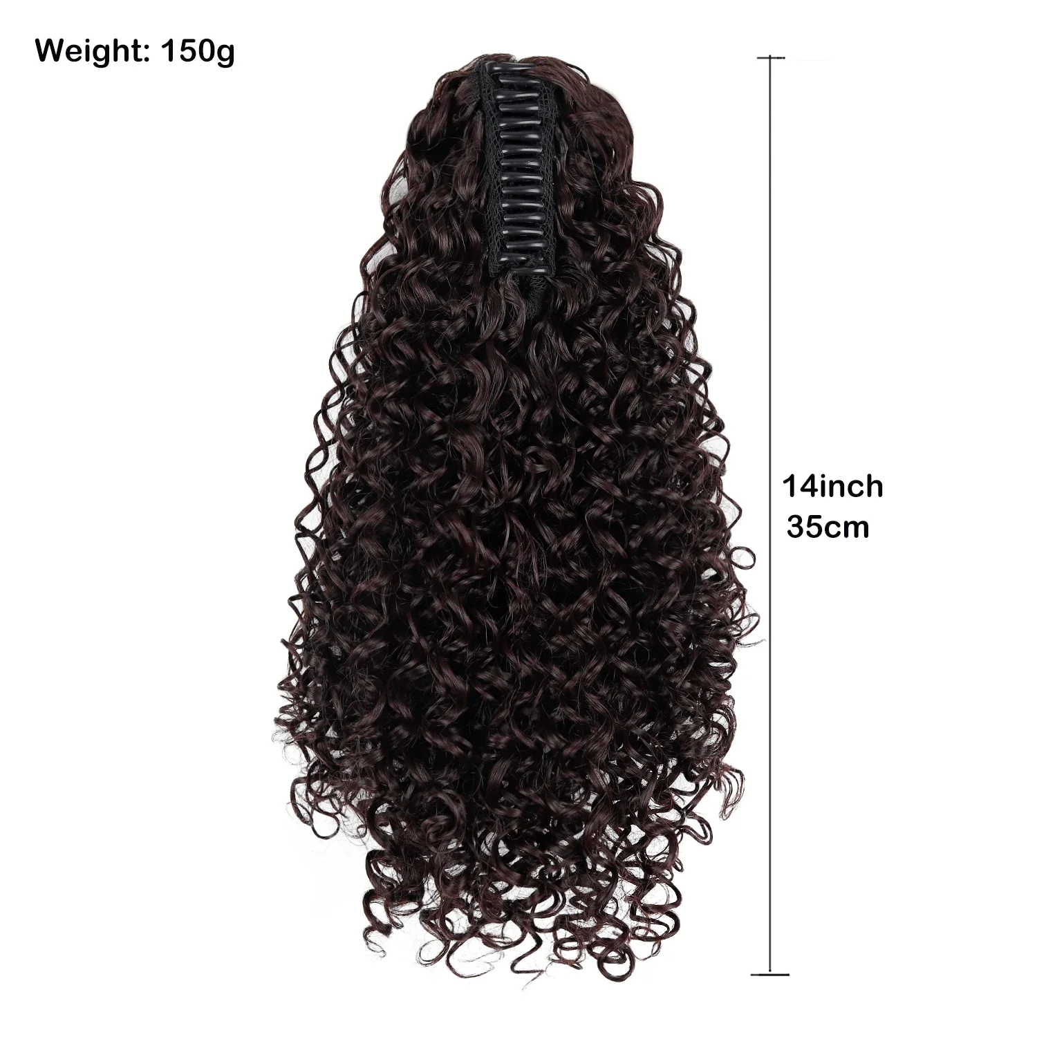 Ponytail Extensions Claw Clip Hair Deep Curly 14 Inch Fluffy Kinky Curl Synthetic Ponytail Hair Daily Hairstyle