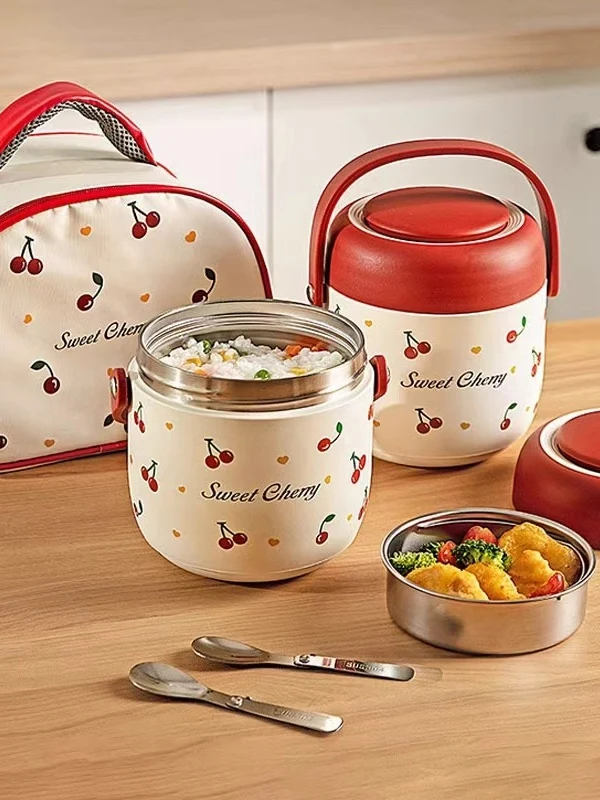 

Большой изолированный ланч-бокс из нержавеющей стали емкости для офисных работников и студентов, двухслойный милый контейнер для еды Fre Sle...