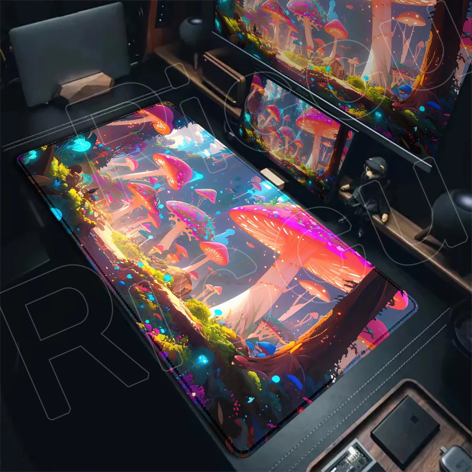 

Anime Dreamy Mushroom Mouse Pad Pretty Non-Slip Rubber Colorful Mousepad Esports Laptop Gamer Office Keyboard Mat Large Desk Mat