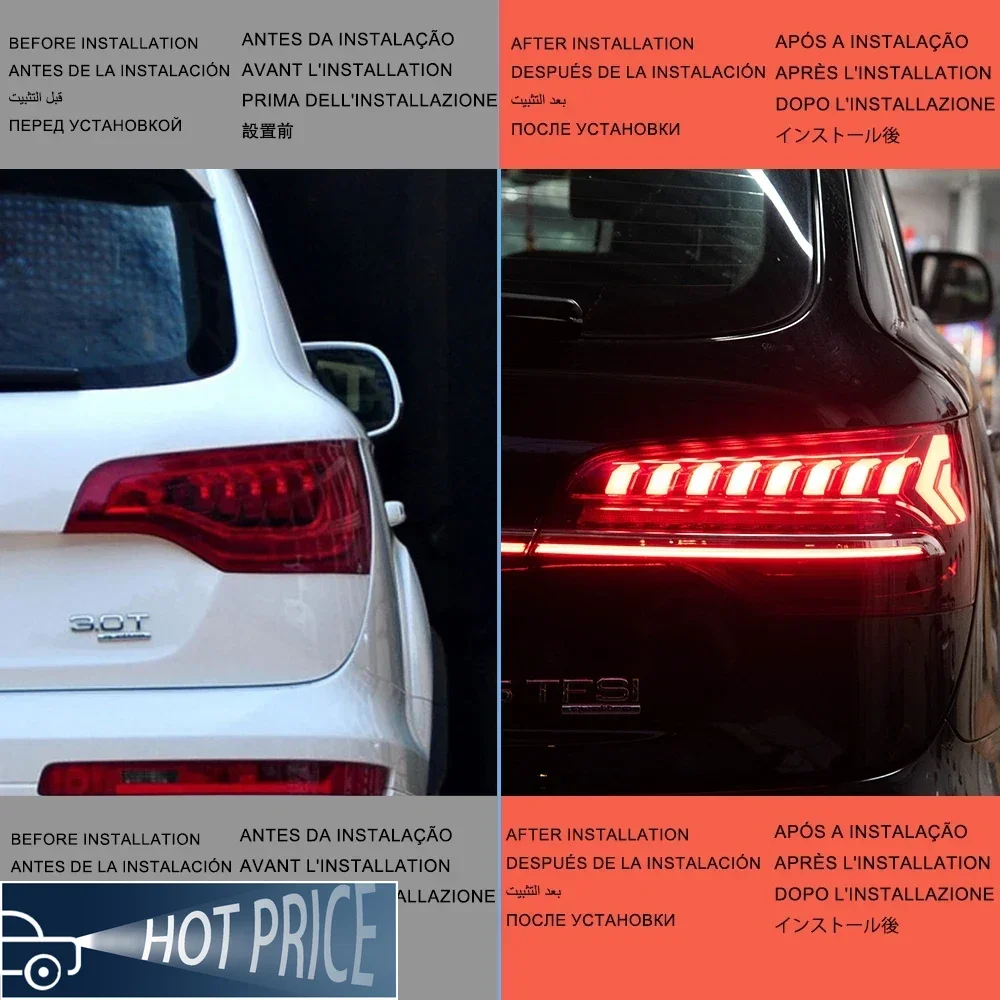 Car Taillights For Q7 2006-2015 Upgrade 2023 Newest Styling LED Auto Assembly Through Back Light Dynamic Flowing Rear Tail Lamp