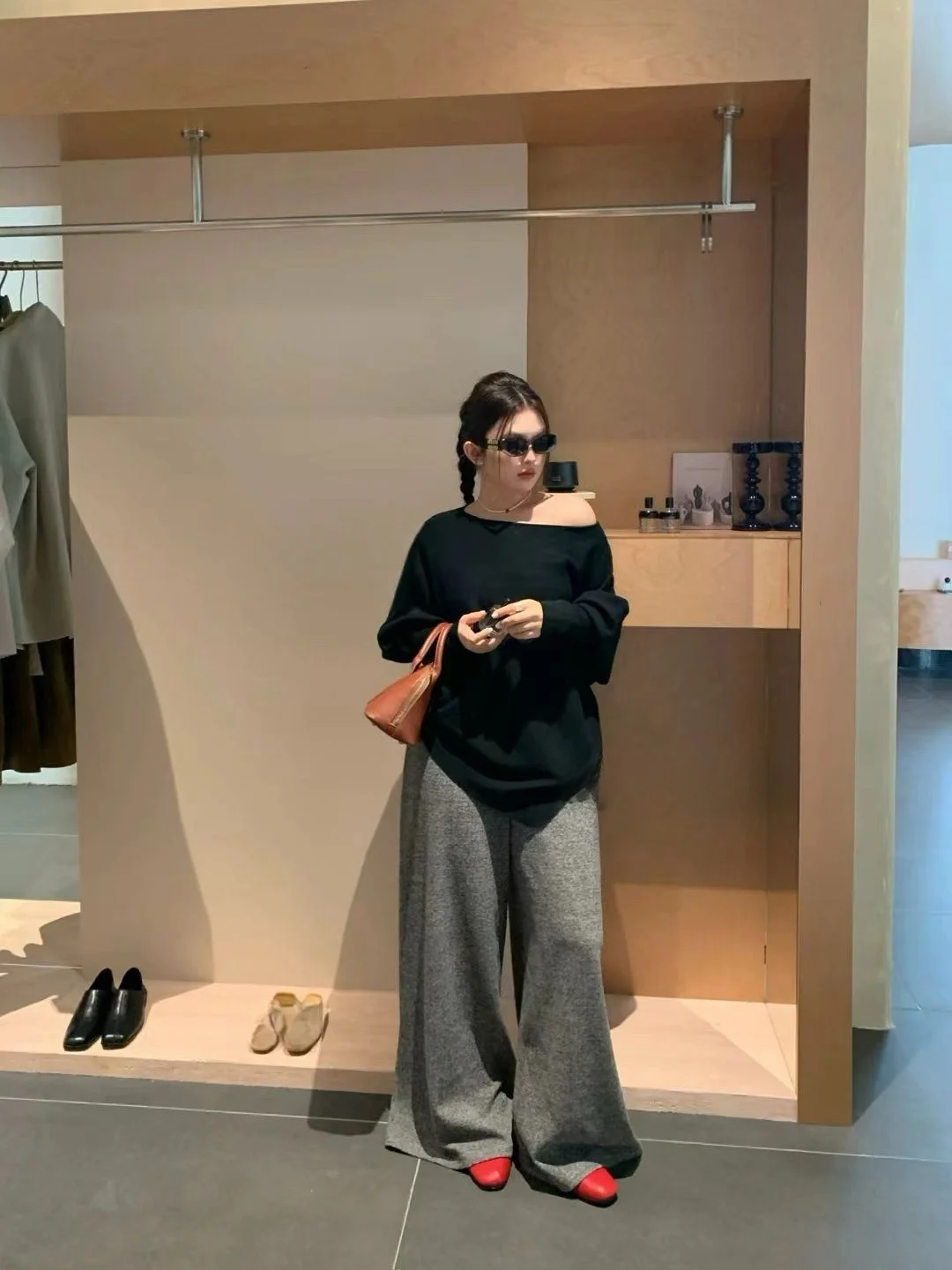 

Laidba Wed, большой размер, шерстяной длинный све, свободный крой, утягивающий вязаный топ, женская модная осенняя одежда