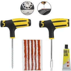 Car Motorcycle Tire Repair Tool Kit Studding Tool Set Auto Bike Tubeless Tyre Repairing Puncture Plug Garage Car Accessories