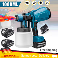 1000W Electric Cordless Spray Gun High Power HVLP Paint Sprayer Auto Steel Coating Airbrush For Makita 18V Battery