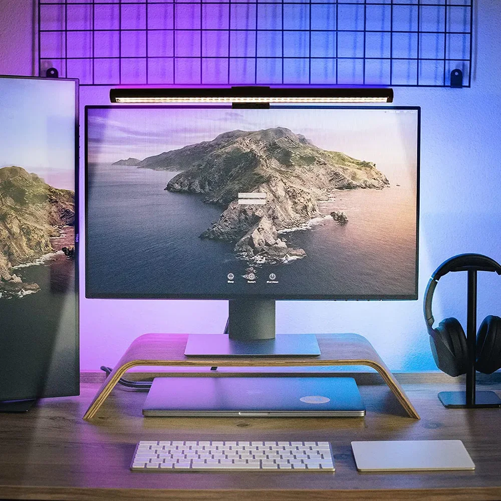 

Monitor Light Bar Monitor Desk Lamp with RGB Backlight Music Rhythm Ambiance Table Lamp PC Screen Light for Home Office/Game