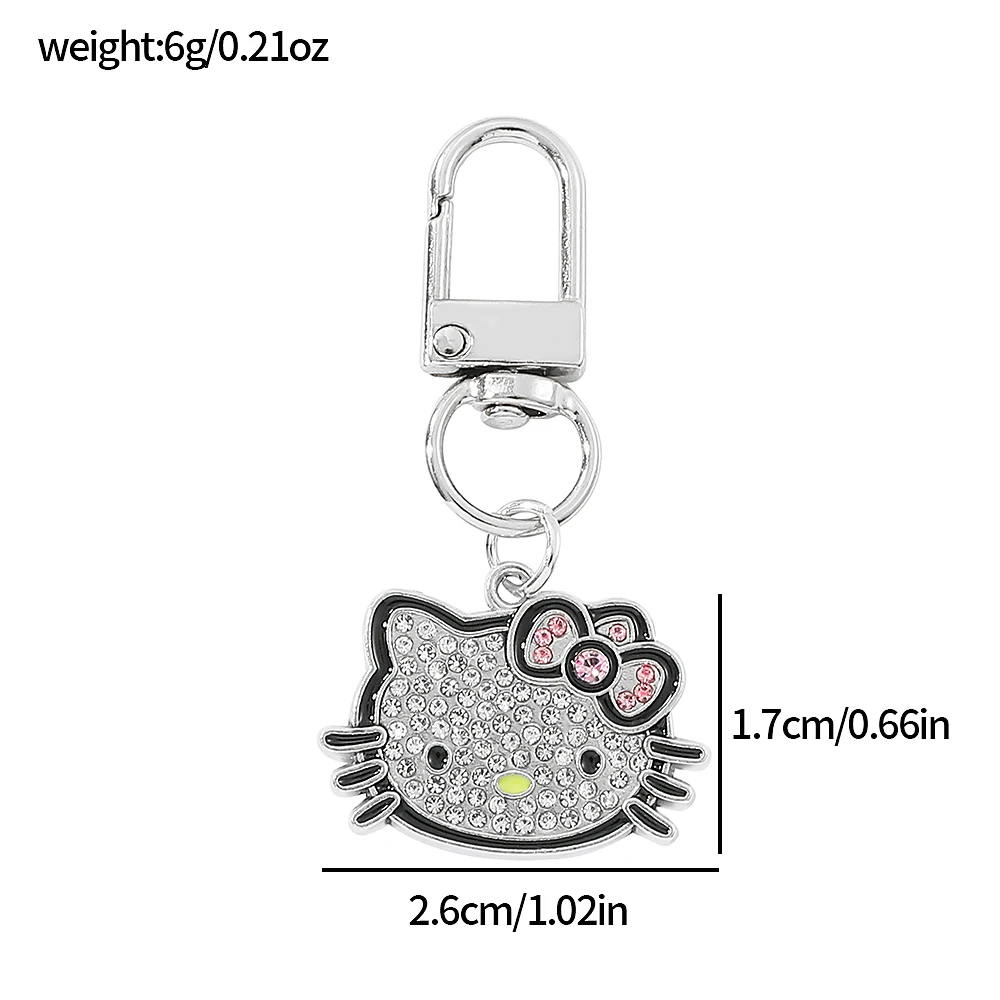Gantungan Kunci Figur Sanrio Hello Kitty Potret Kepala Kreatif Berlian Kitty Cat untuk Ransel Aksesoris Gantungan Kunci Hadiah