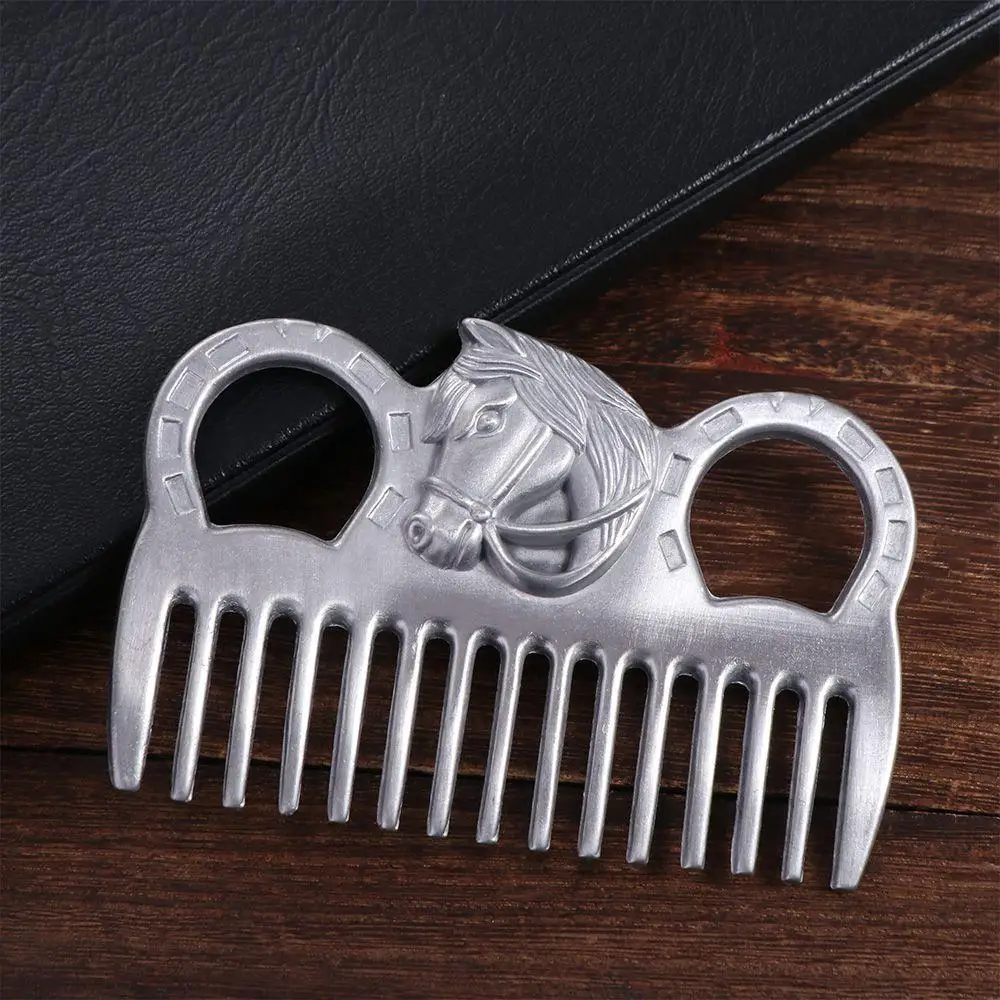 Durable Horse Grooming Comb Portable Lightweight Metal Horse Comb Pocket-sized Sturdy Curry Comb Scrubber Grooming Tool