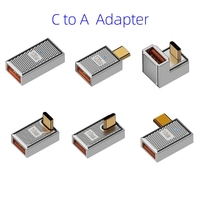Type-C to USB A 3.1 10Gbps OTG Converter USB C Male Female 90 Degree Right Angle U Shape Adapter Support 6A 120W Power Charging