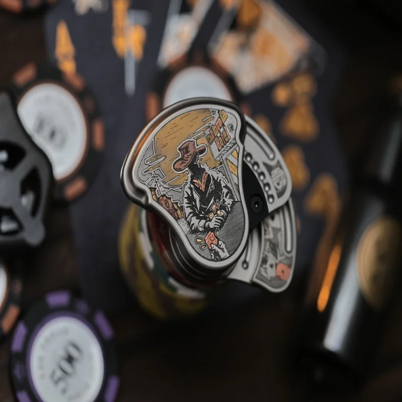 KAISEDC buon suono diapason metallo meccanico spinta laterale denso cricchetto dito push card giocattolo di decompressione