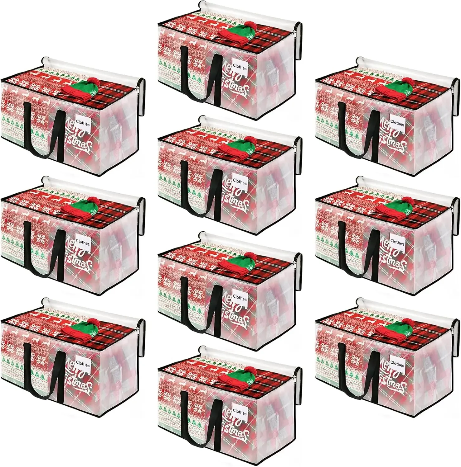 

Moving Bags, 10-Pack Storage Bags, Heavy Duty Extra Large Bag, Moving Totes, Clear Moving Bag, Reinforced Handles