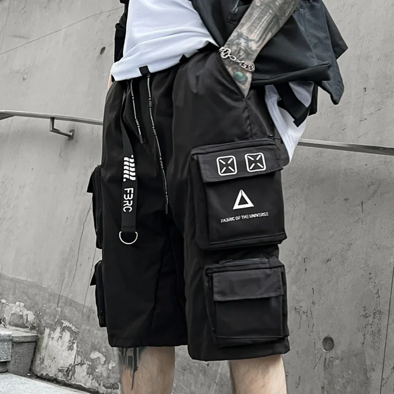 2023 Summer Tactical Cargo Shorts Men Fashion Functional Multi Pockets Shorts Techwear Hip Hop Streetwear Knee Length Pants