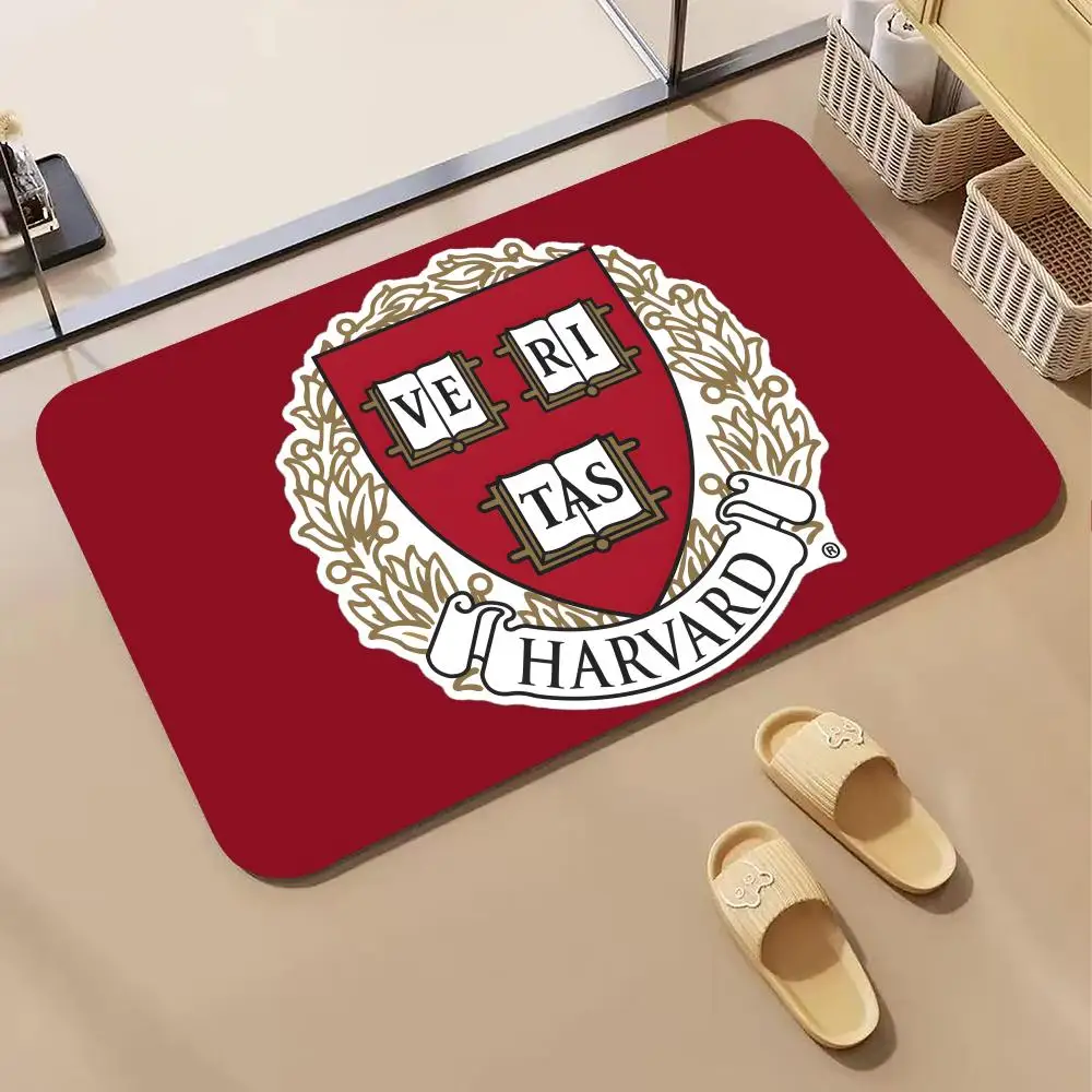 University H-Harvard University Floor Mat Diatomite Bath Mat, Quick Dry Absorbent Non-Slip Door Mat