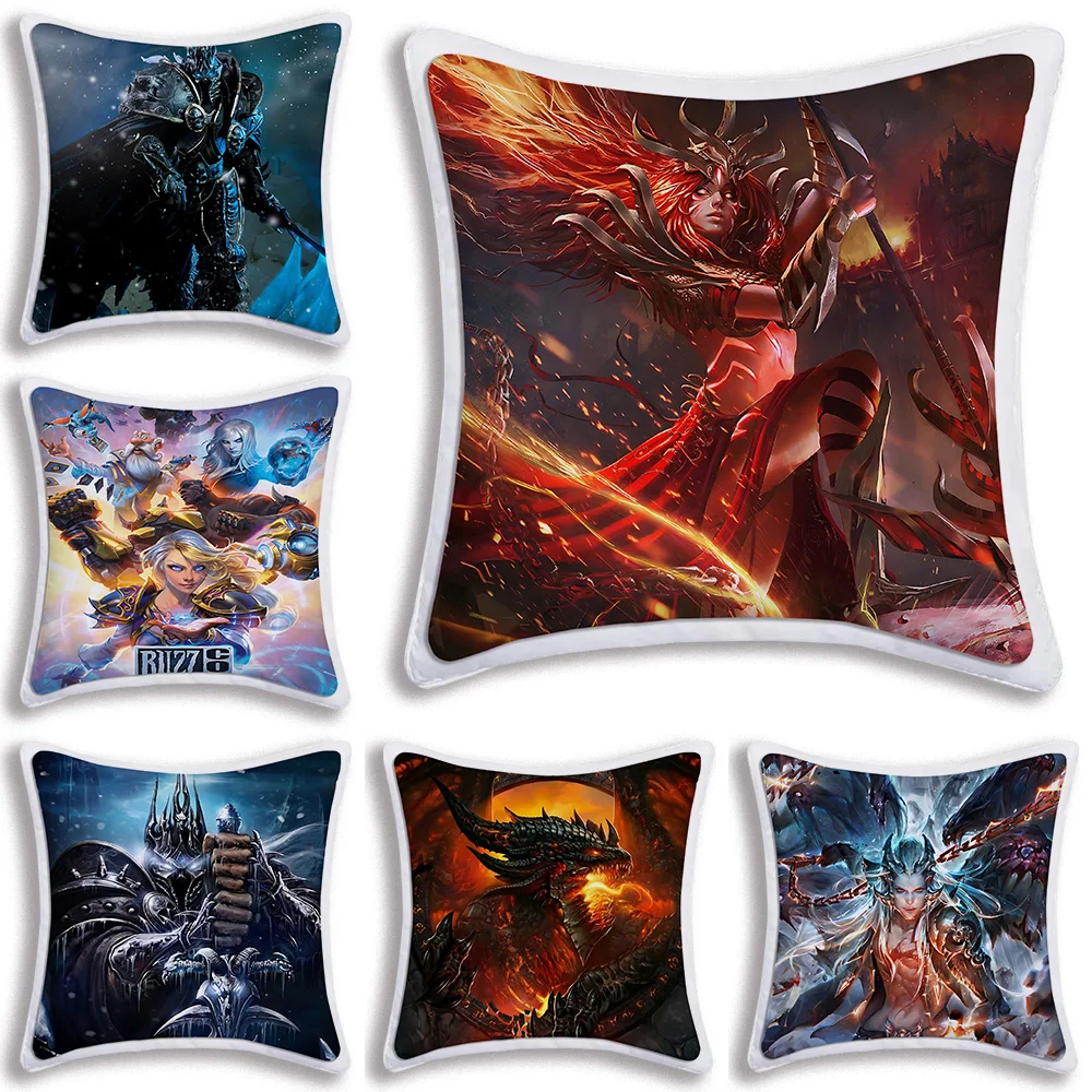 Pillow Covers Cartoon Sofa Decorative Home Double-sided Printing Short Plush Cute Cushion Cover