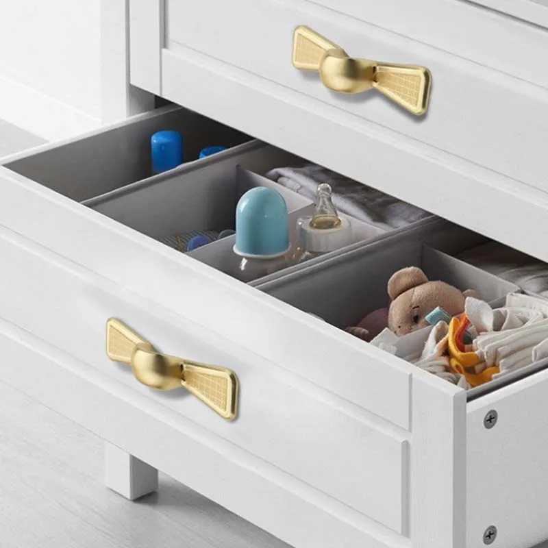Light Luxury Creative Bow Handle Bedside Table Handle Wardrobe Cabinet Drawer Door Handle Kitchen Accessories  Knurled Handles