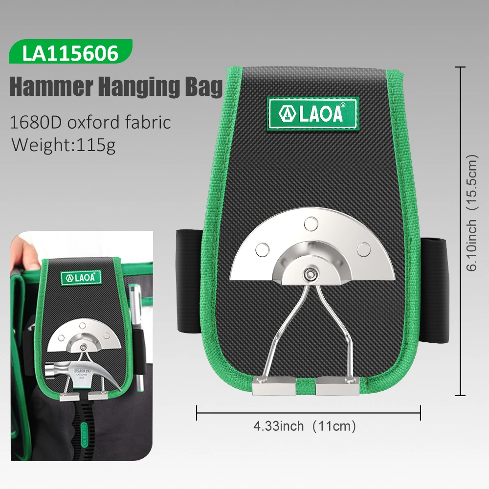 LAOA Woodworking Tool Waist Bag Quick Hammer Waist Bag  Hammer Waist Hanging Bag  Sheep Horn Hammer Hanging Bag