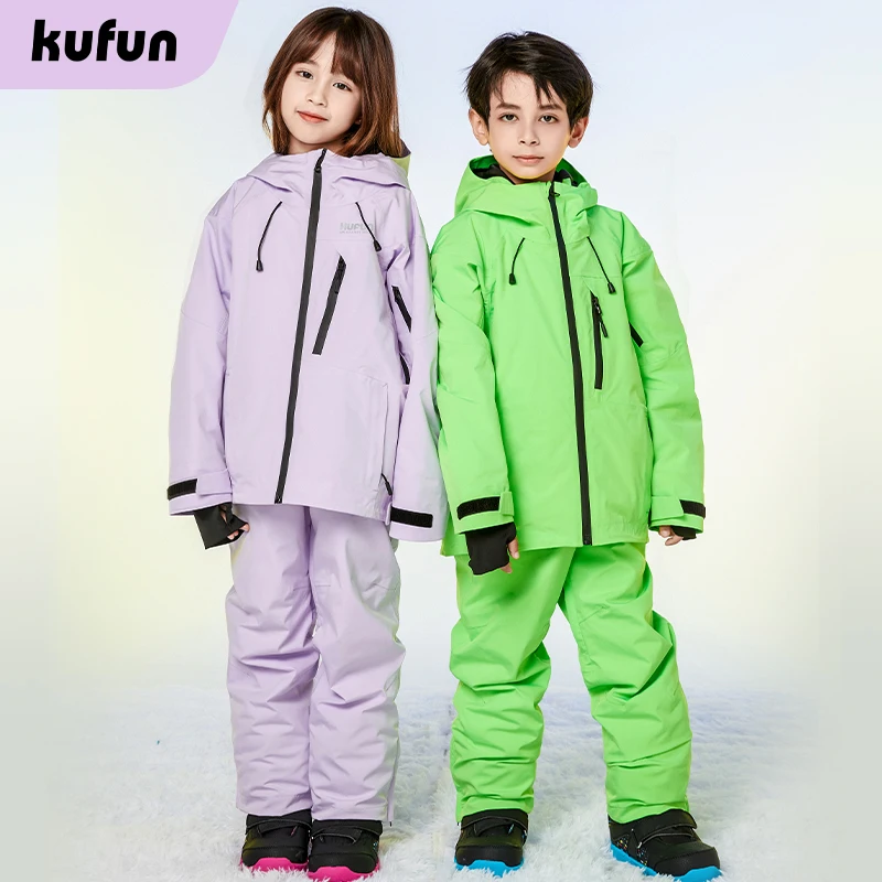 Children Ski Wear Winter Snow Suits Snowboard Jacket Boys Girls Outdoor Warm Waterproof Kids Clothes Pants Windproof 3-12 Years