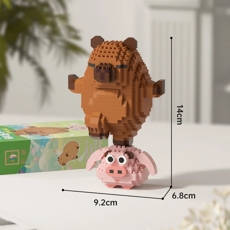 Cartoon Capybara Micro Bouwstenen Set DIY STEM Educatief Speelgoed Bureaudecoratie Verzamelstuk voor Kinderen Jongens Meisjes Feestdag Cadeau